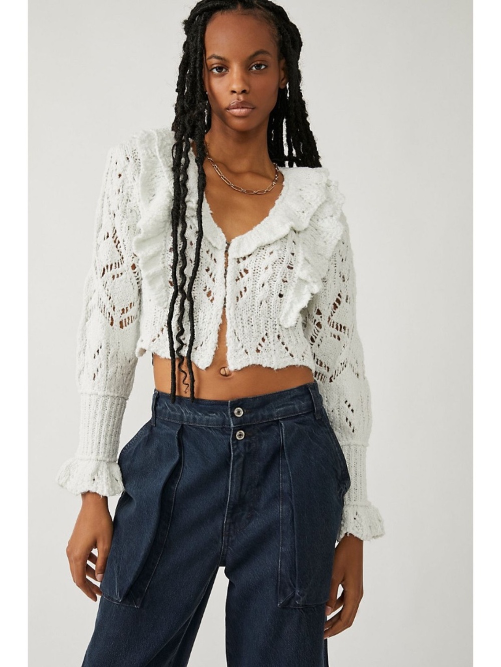 NEW Free People Avery Cardigan Icicle Large